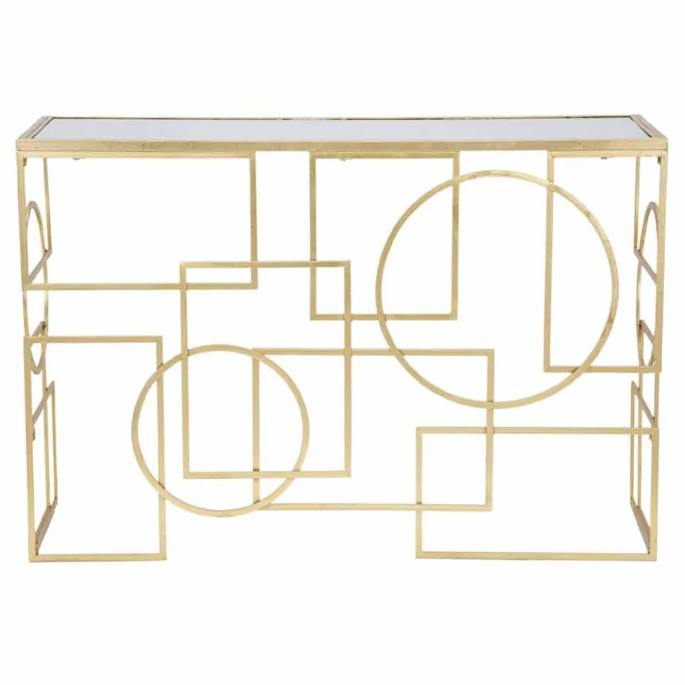 Rechteckige Konsole im modernen Design aus Eisen und Spiegel - Billie