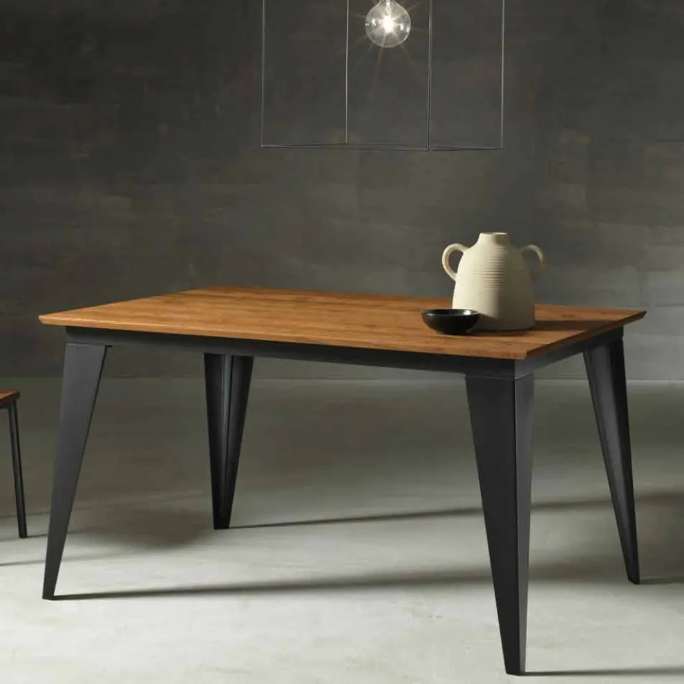 Rechteckiger ausziehbarer Tisch bis 2,2 m Holzplatte Made in Italy - Alicia