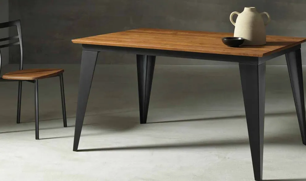 Rechteckiger ausziehbarer Tisch bis 2,2 m Holzplatte Made in Italy - Alicia