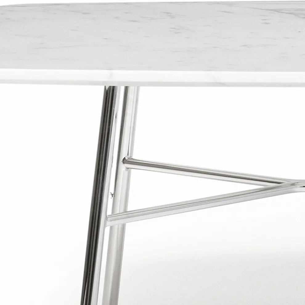 Rechteckiger Couchtisch mit Marmorplatte Made in Italy - Makino