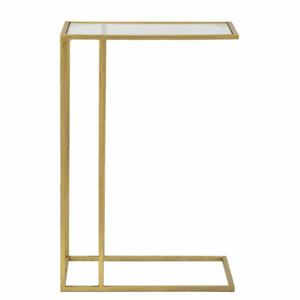 Rechteckiger Couchtisch aus modernem Eisen und Glas - Albertino