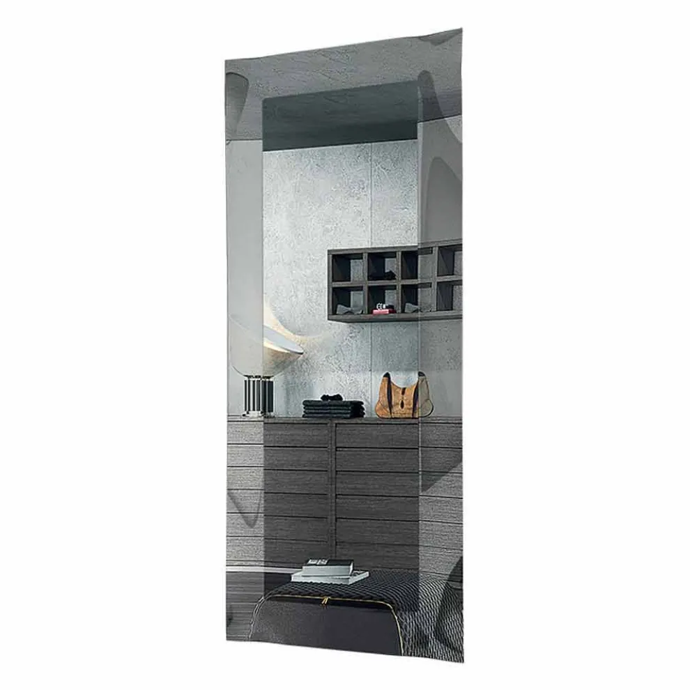 Rechteckiger Designspiegel mit Glasrahmen, hergestellt in Italien – Eclisse