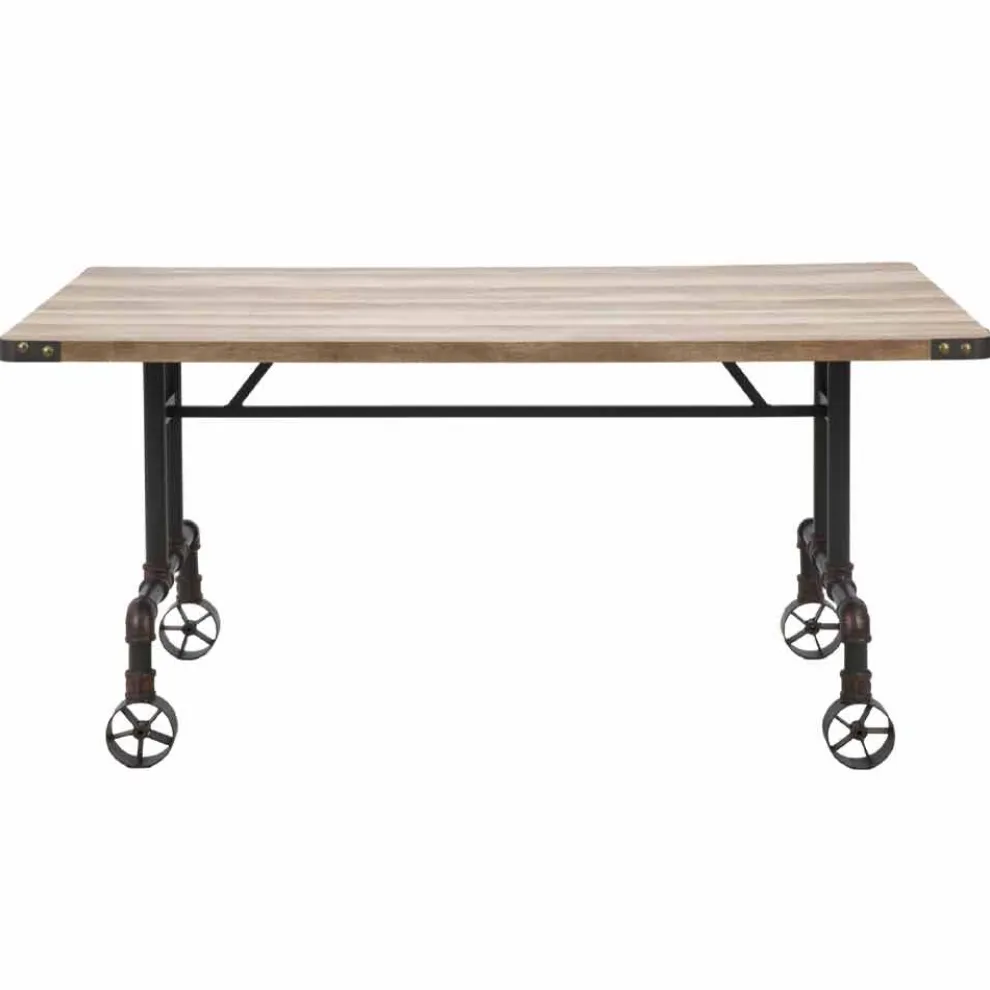 Rechteckiger Design-Esstisch, MDF-Platte und Metallgestell - Fabrice