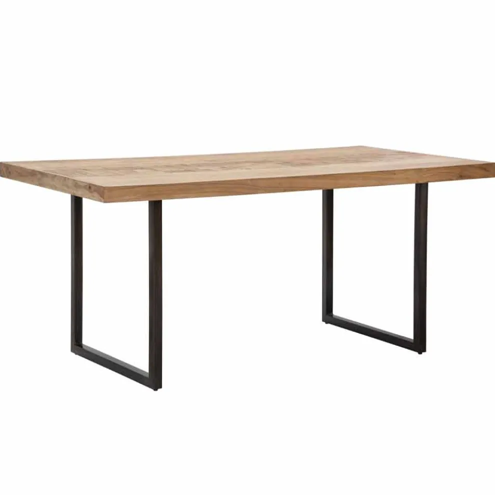 Rechteckiger Esstisch aus Akazienholz und Eisen - Hattie