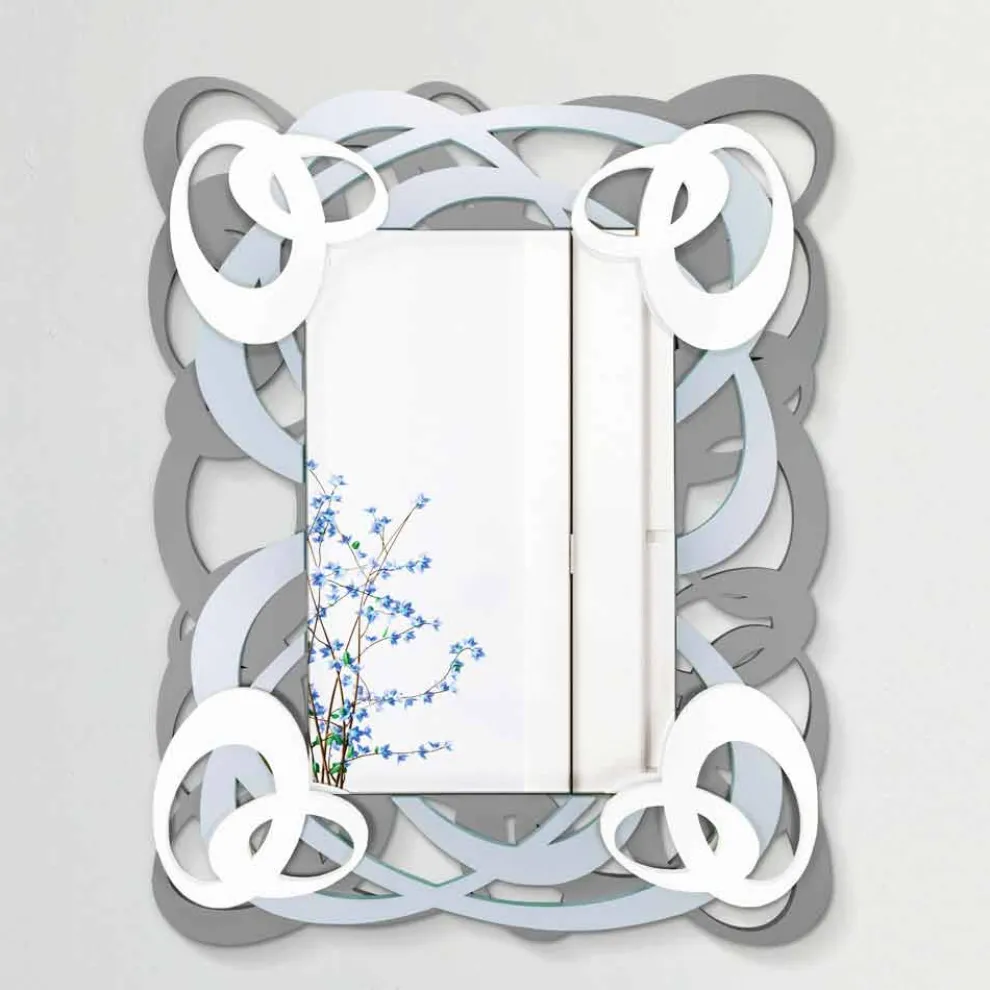 Rechteckiger farbiger hölzerner Wandspiegel des modernen Designs - Amalga