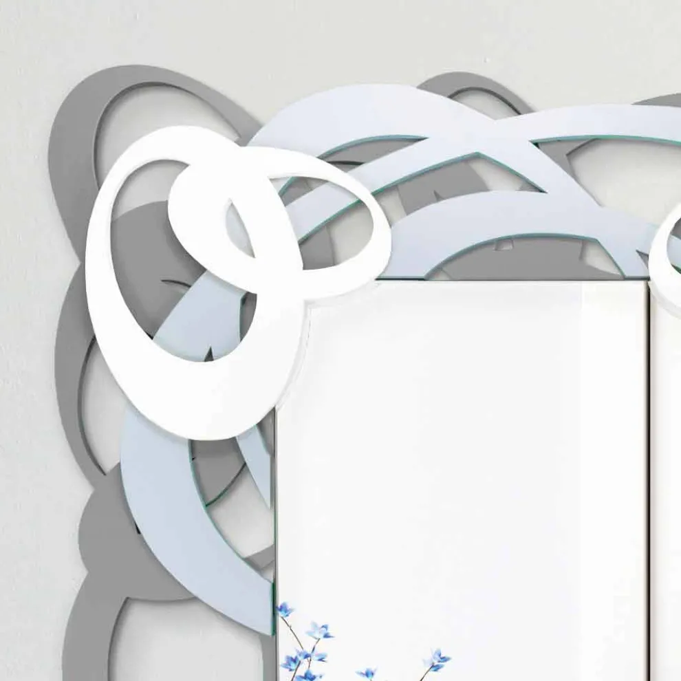 Rechteckiger farbiger hölzerner Wandspiegel des modernen Designs - Amalga