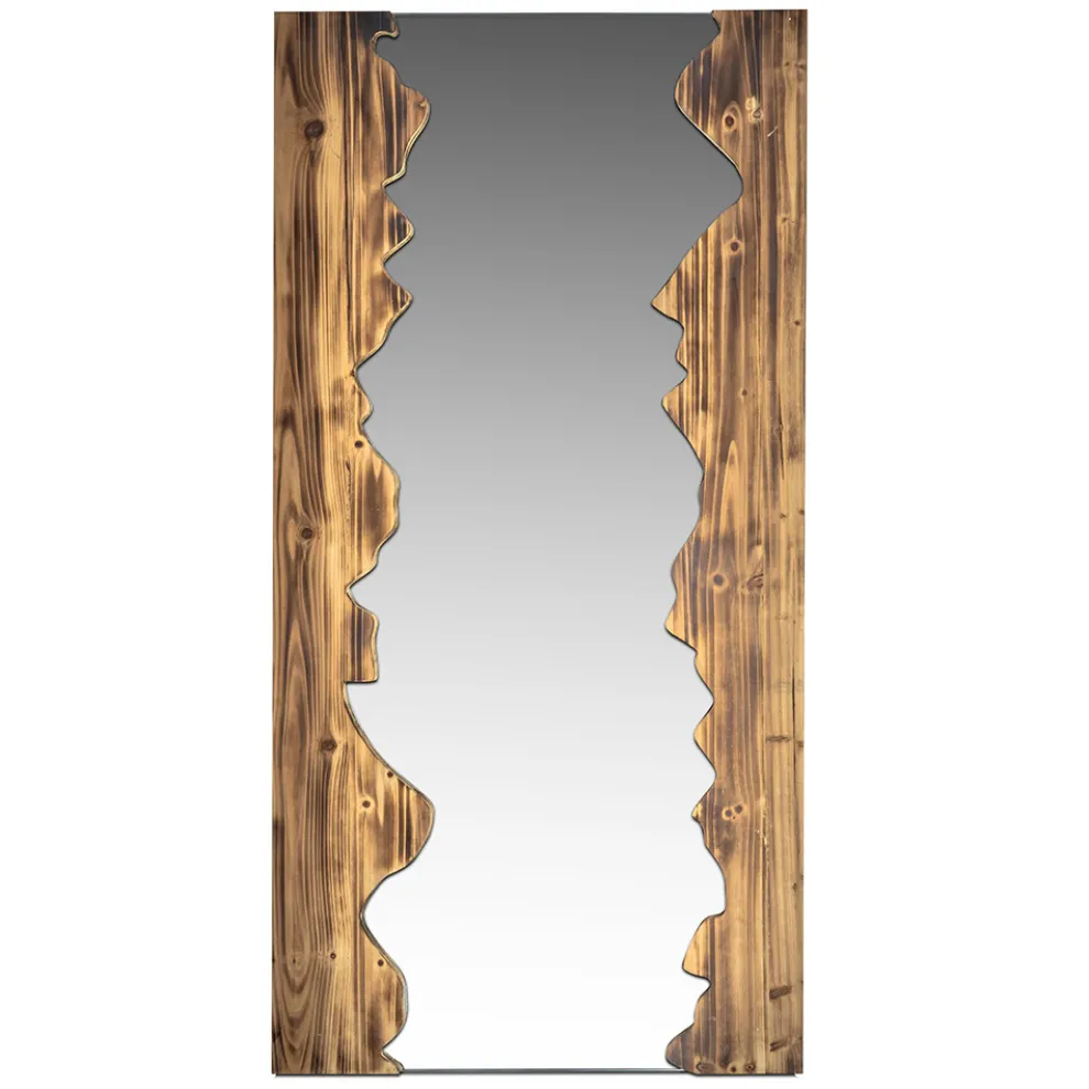 Rechteckiger Glasspiegel mit Massivholzrahmen - Nikos