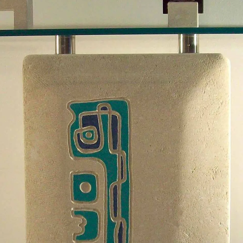 Rechteckiger Konsolentisch aus Stein und Kristall Soter