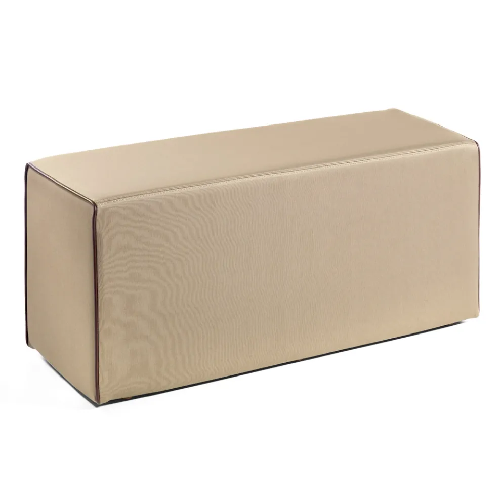 Rechteckiger Pouf aus Stoff und verchromten Füßen, hergestellt in Italien – Boreale