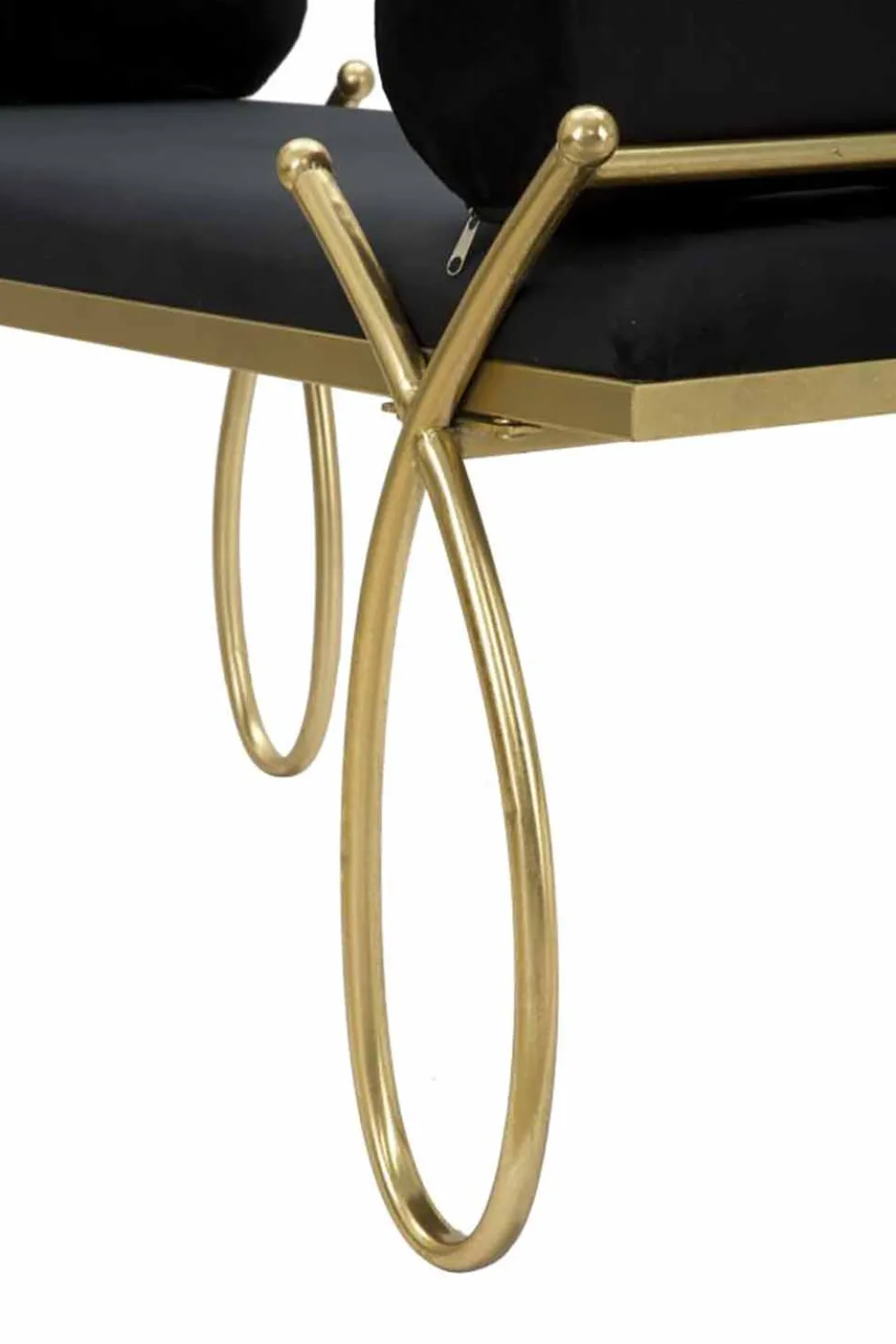 Rechteckiger Sitzbankstoff im modernen Design, Eisen und MDF - Harding