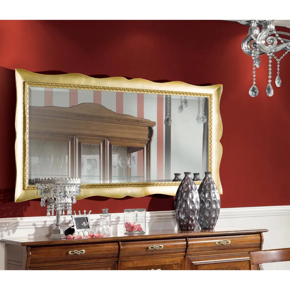 Rechteckiger Spiegel mit klassisch geformtem Rahmen Made in Italy - Lara