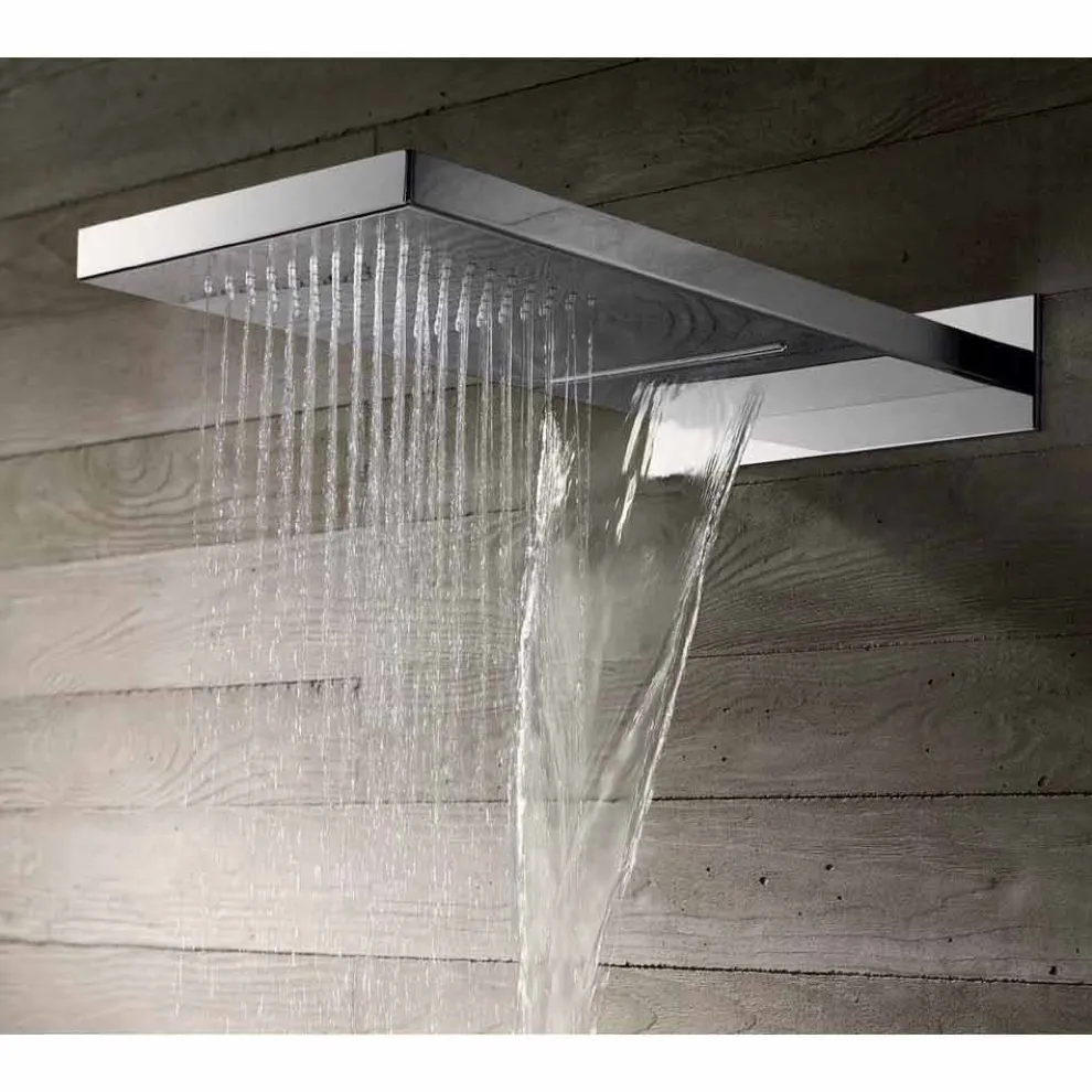 Rechteckiger Wandduschkopf aus Edelstahl Made in Italy - Anito