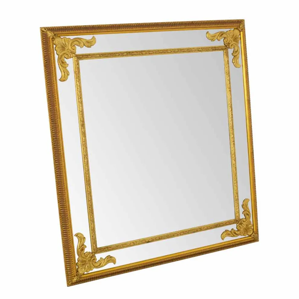 Rechteckiger Wandspiegel aus Holz hergestellt in Italien Valentino