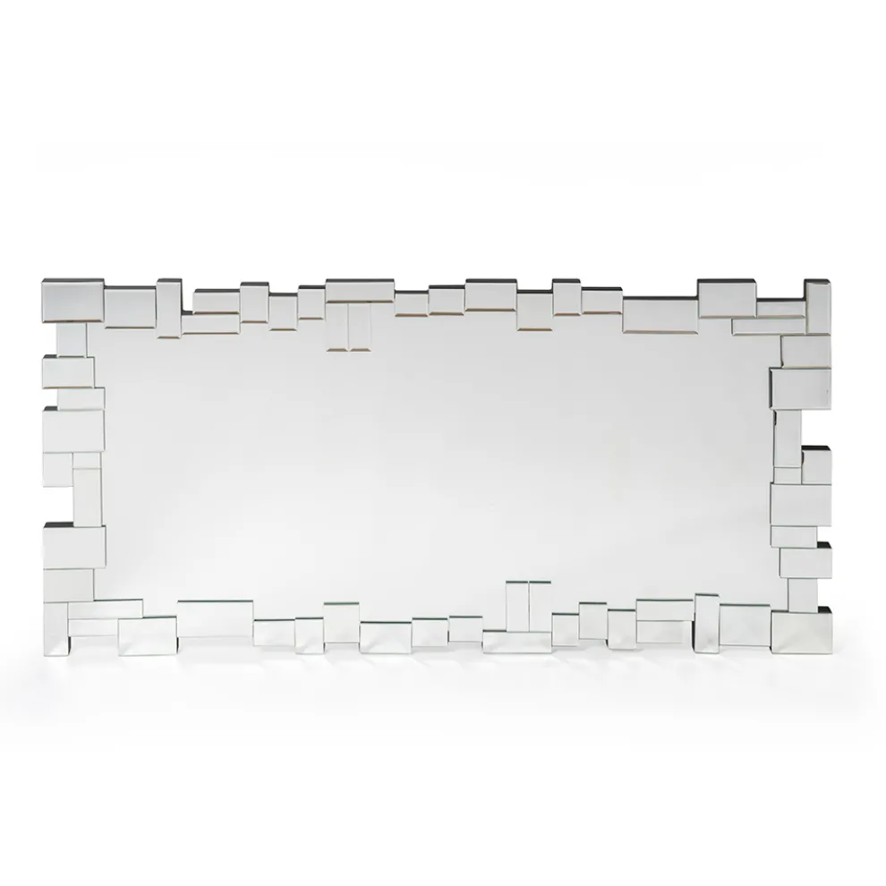 Rechteckiger Wandspiegel mit geformtem Glasrahmen - Norbo