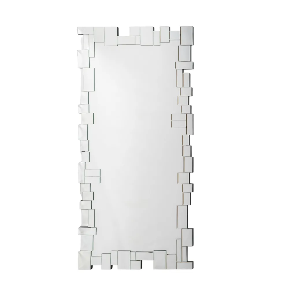 Rechteckiger Wandspiegel mit geformtem Glasrahmen - Norbo