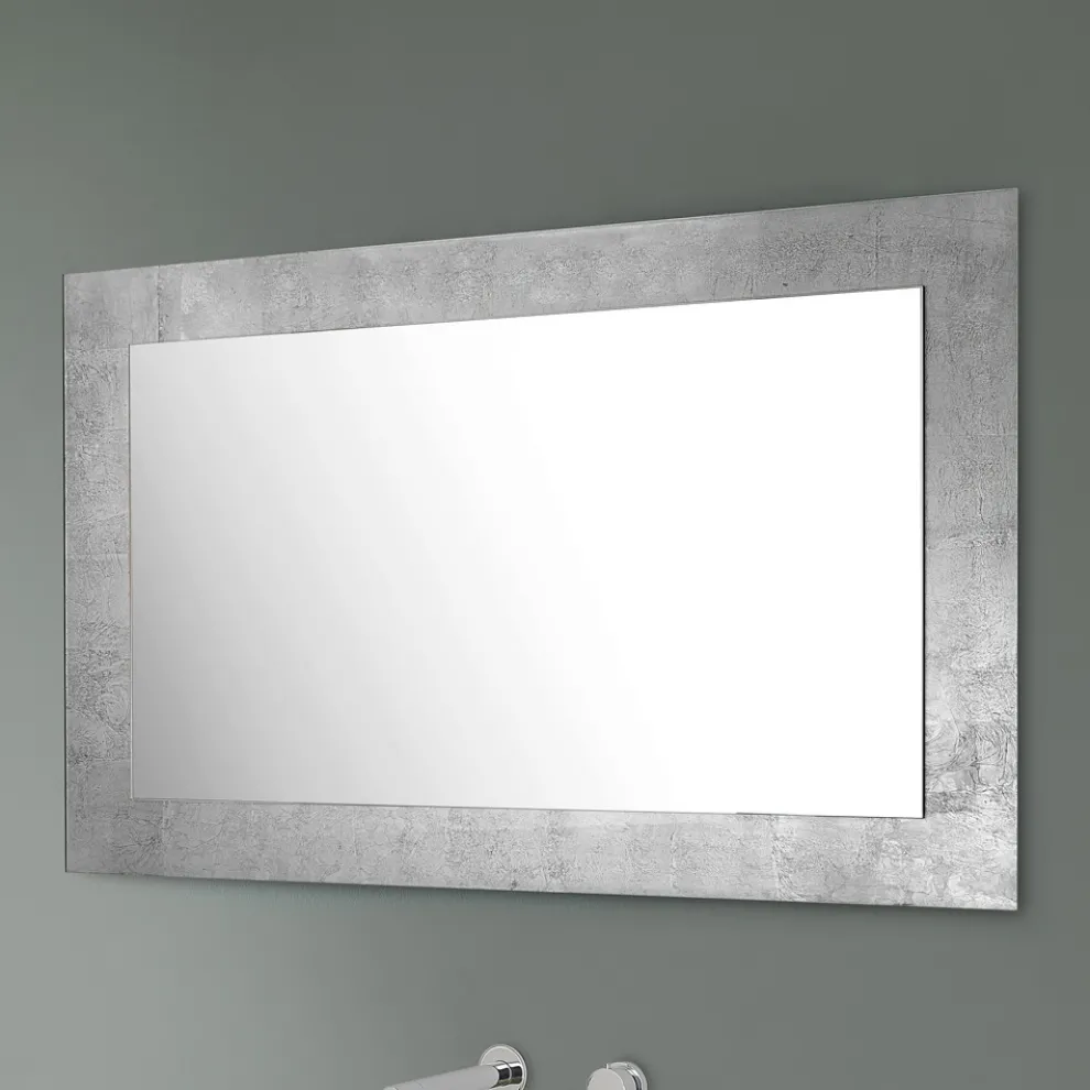 Rechteckiger Wandspiegel mit silbernem, goldenem oder kupfernem Glasrahmen - Stileo