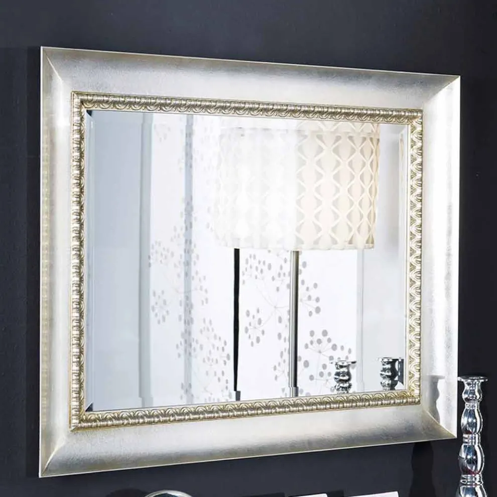 Rechteckiger Wandspiegel aus Ayous-Holz in Italien Igor