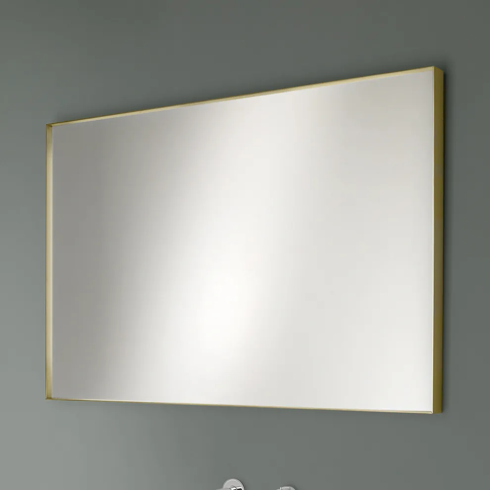 Rechteckiger Wandspiegel mit Bronze-, Schwarz-, Platin- oder Kupferrahmen - Renga