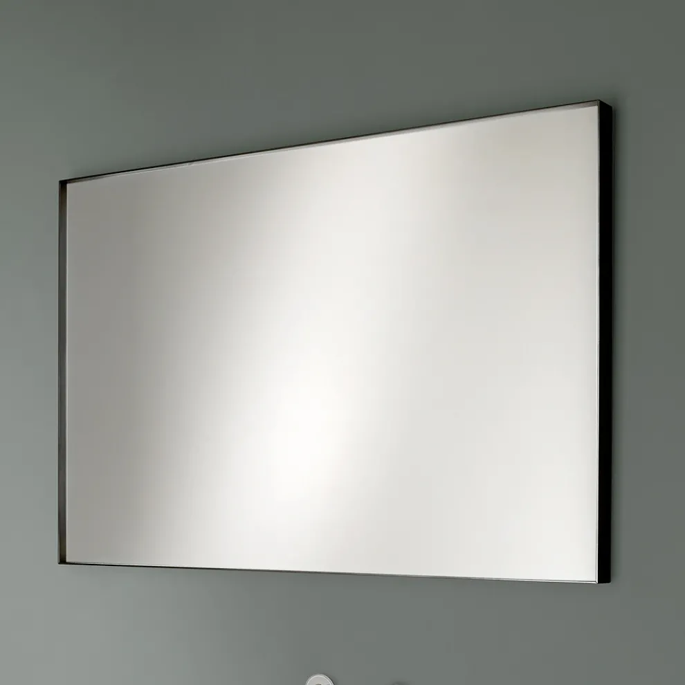 Rechteckiger Wandspiegel mit Bronze-, Schwarz-, Platin- oder Kupferrahmen - Renga