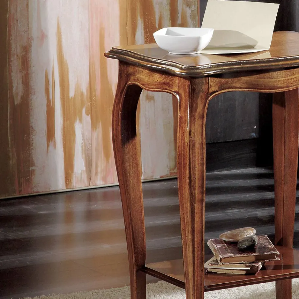 Rechteckiger Wohnzimmer-Couchtisch mit Beinen aus Buche, hergestellt in Italien – Ermes