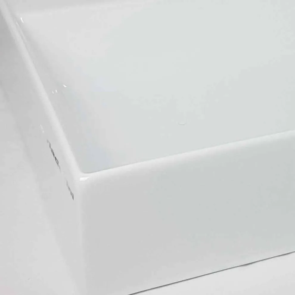 Rechteckiges Aufsatzwaschbecken L 80 cm aus Keramik Made in Italy - Piacione