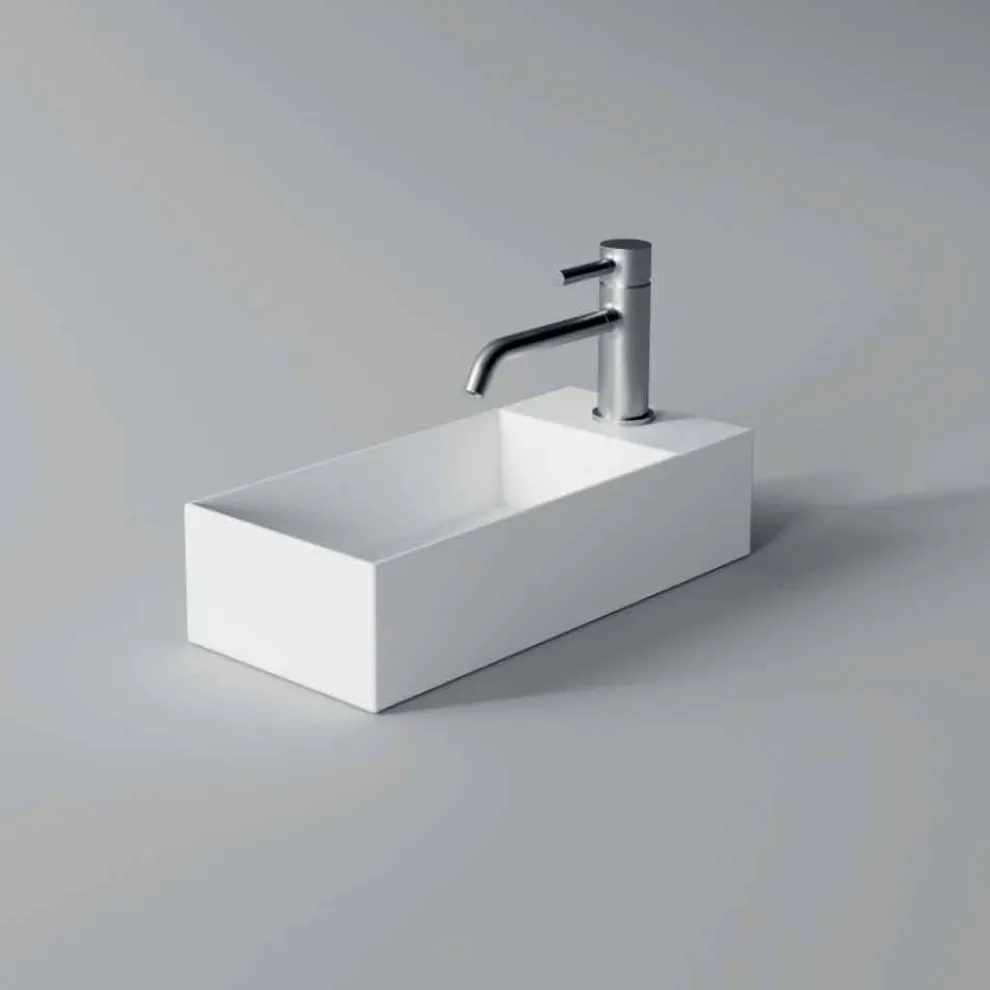 Rechteckiges Aufsatzwaschbecken aus Keramik Made in Italy - Act