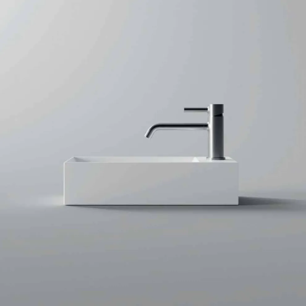 Rechteckiges Aufsatzwaschbecken aus Keramik Made in Italy - Act