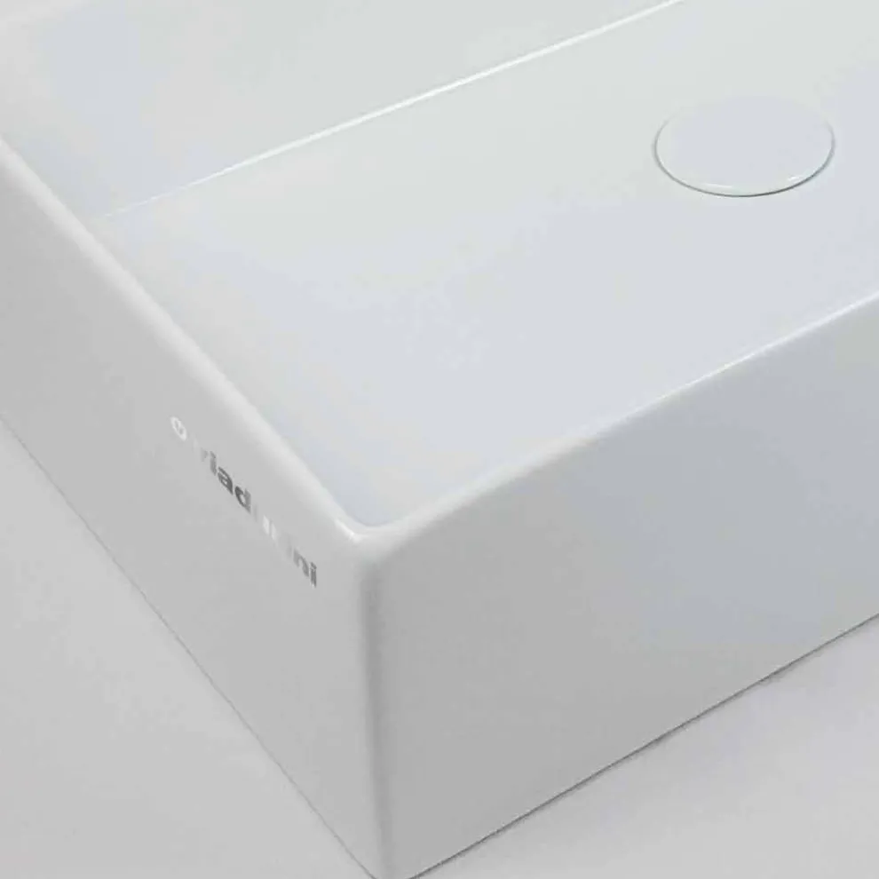 Rechteckiges Aufsatzwaschbecken L 60 cm aus Keramik Made in Italy - Piacione