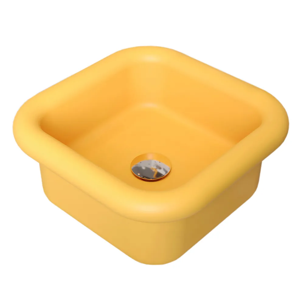 Rechteckiges Aufsatzwaschbecken aus Keramik – Marineblau