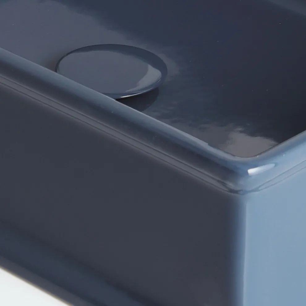 Rechteckiges Aufsatzwaschbecken aus Keramik L 62 cm Made in Italy - Debora