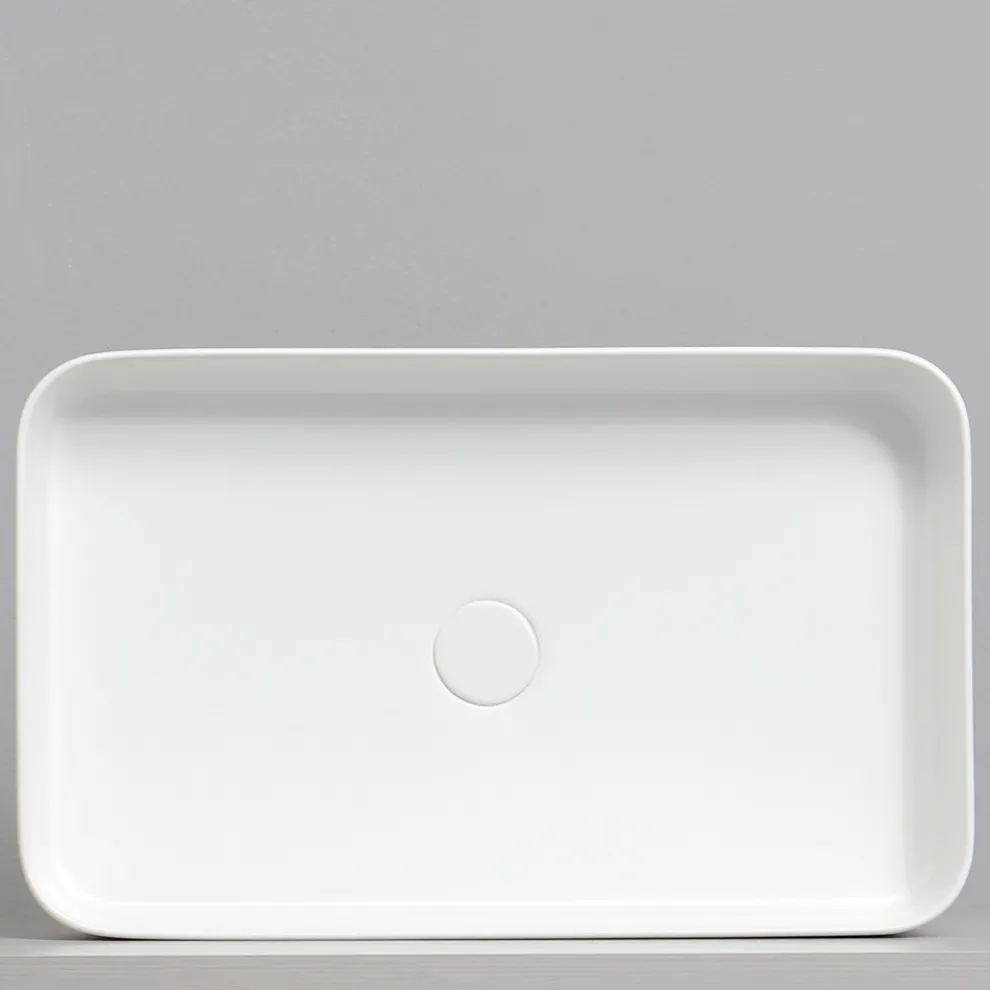 Rechteckiges Aufsatzwaschbecken aus farbiger Keramik Made in Italy - Dable