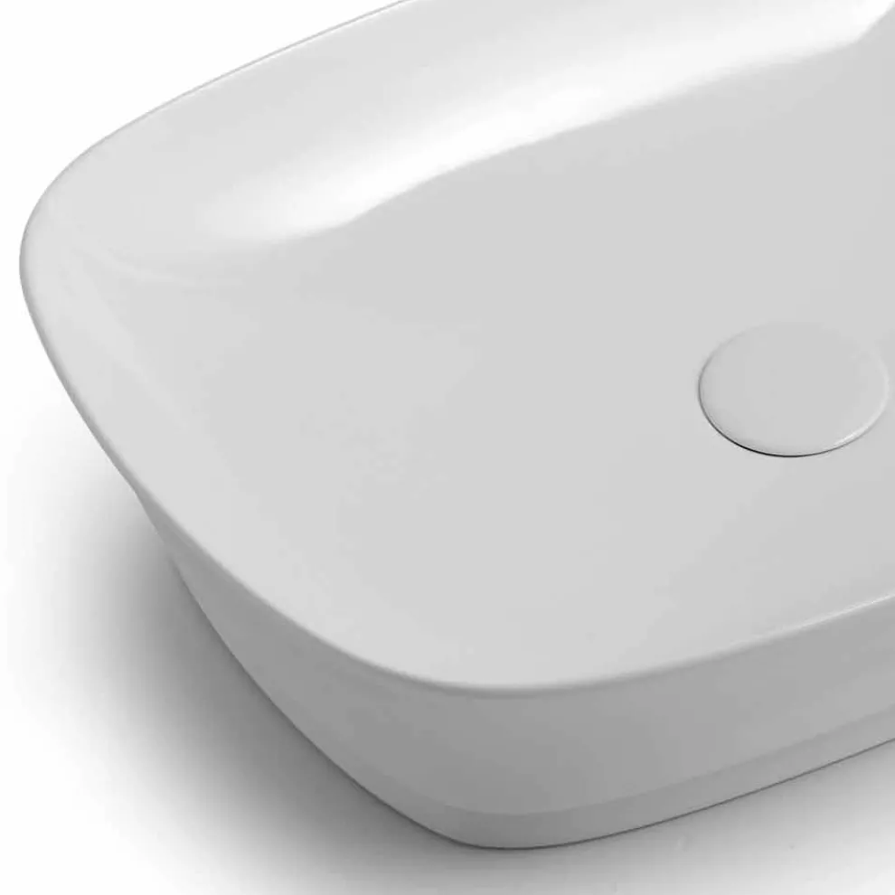 Rechteckiges Keramik-Arbeitsplattenwaschbecken Made in Italy - Zarro