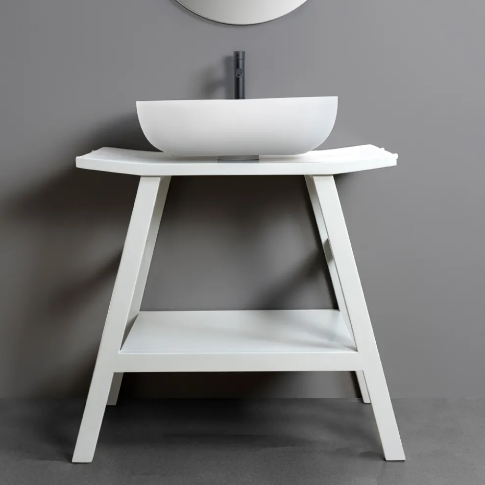 Reclaimed Natural Teak Badezimmerschrank mit Handtuchhaken - Crina