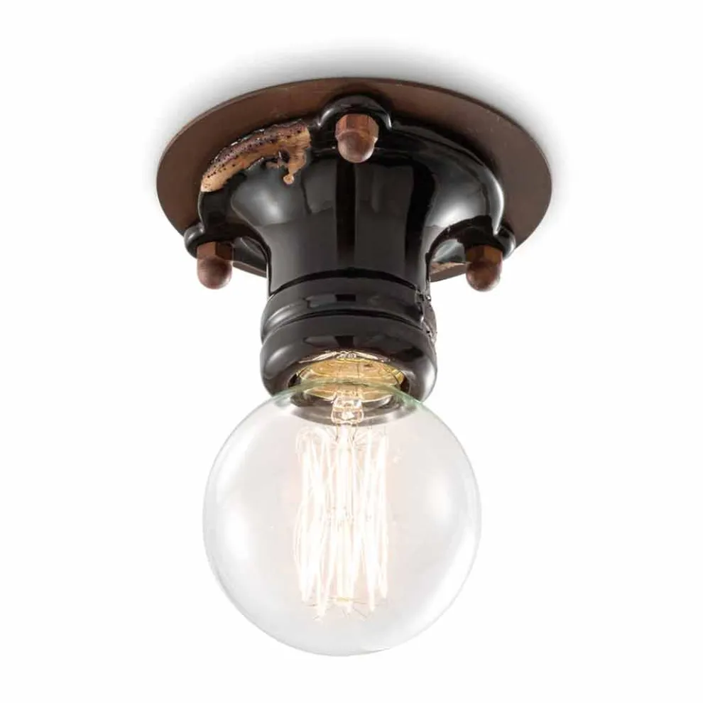 Retro Lampe aus Keramik und Metall Cloe Ferroluce