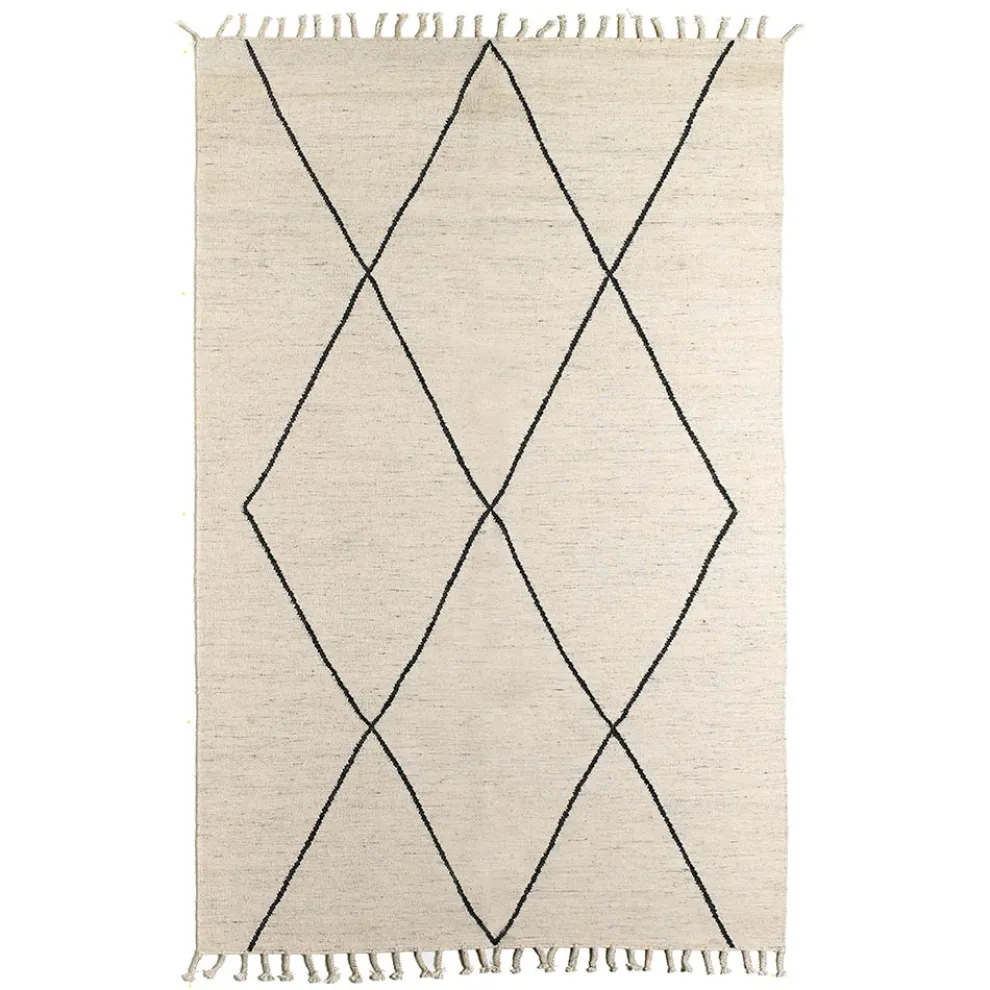 Wohnzimmerteppich aus Wolle und Baumwolle mit modernem geometrischem Design - Metria