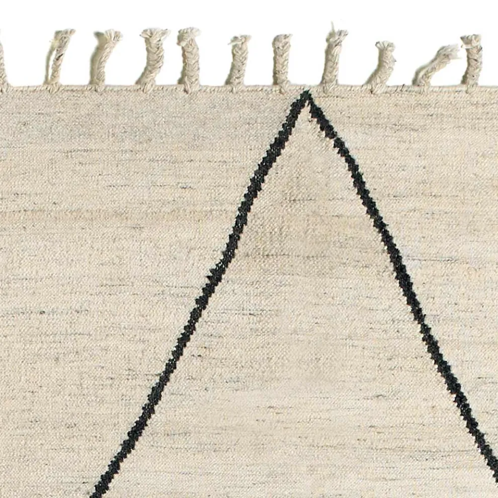 Wohnzimmerteppich aus Wolle und Baumwolle mit modernem geometrischem Design - Metria