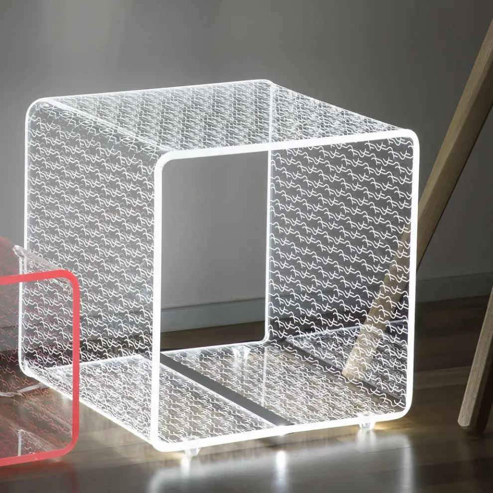 RGB-LED-Lampe in transparentem Acryl-Kristall-Laser-Dekor - Robiola