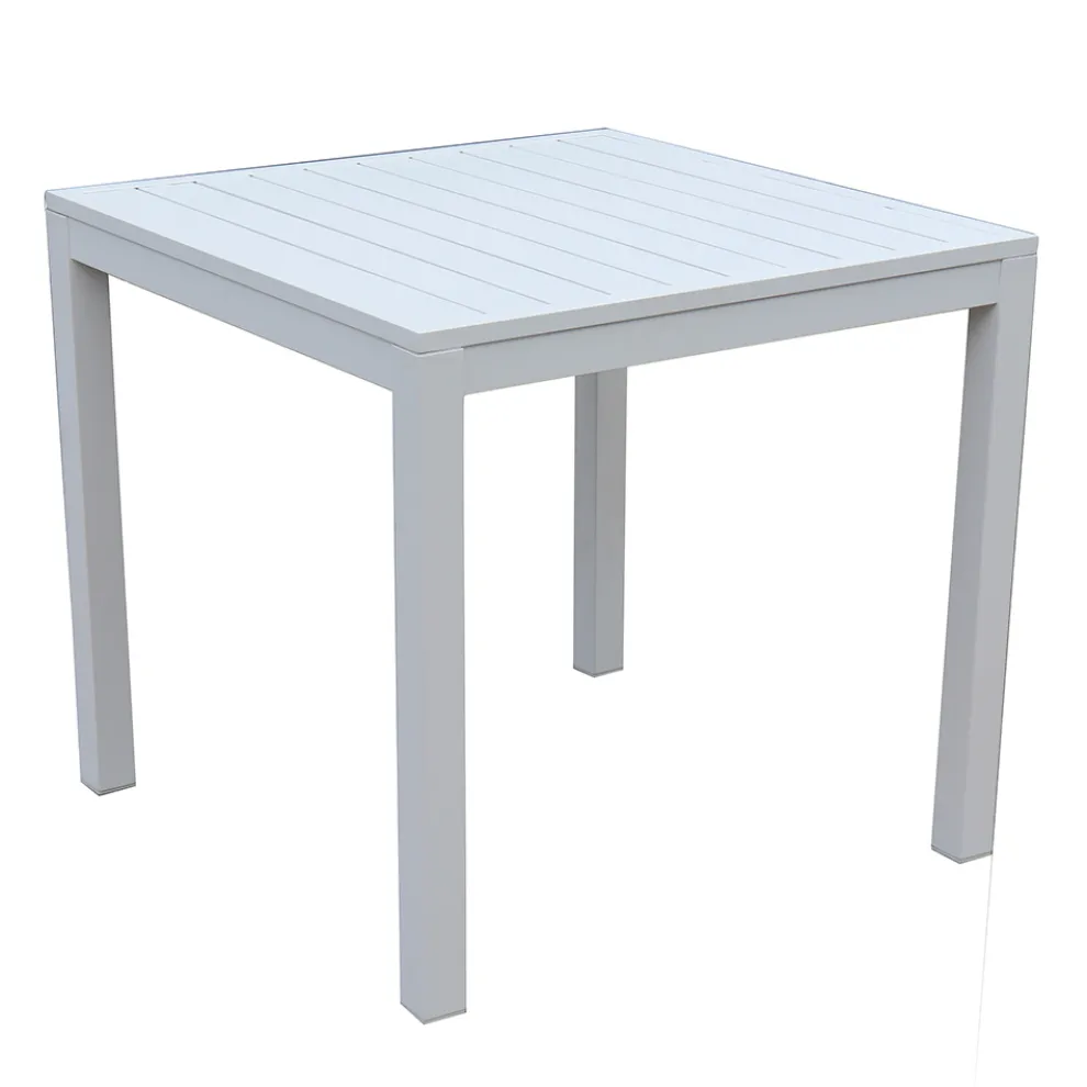 Fester quadratischer Gartentisch aus Aluminium - Marker