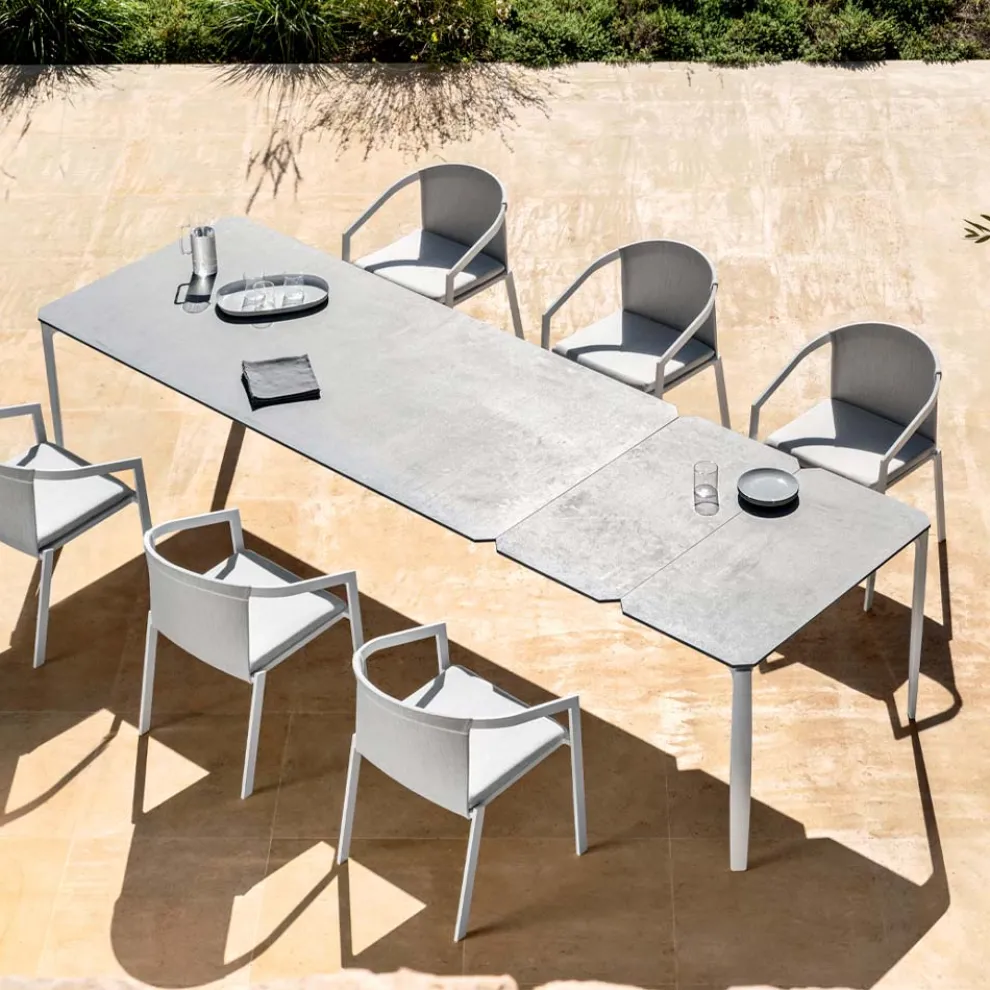 Ausziehbarer Esstisch im Freien 318 cm aus Aluminium und Steinzeug - Filomena