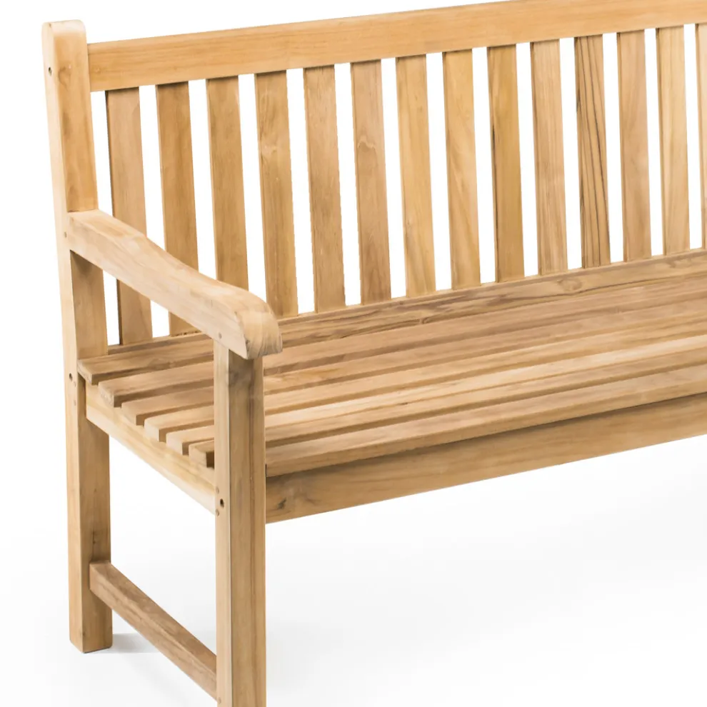 Gartenbank aus natürlichem Teakholz in verschiedenen Größen - Yggdrasil