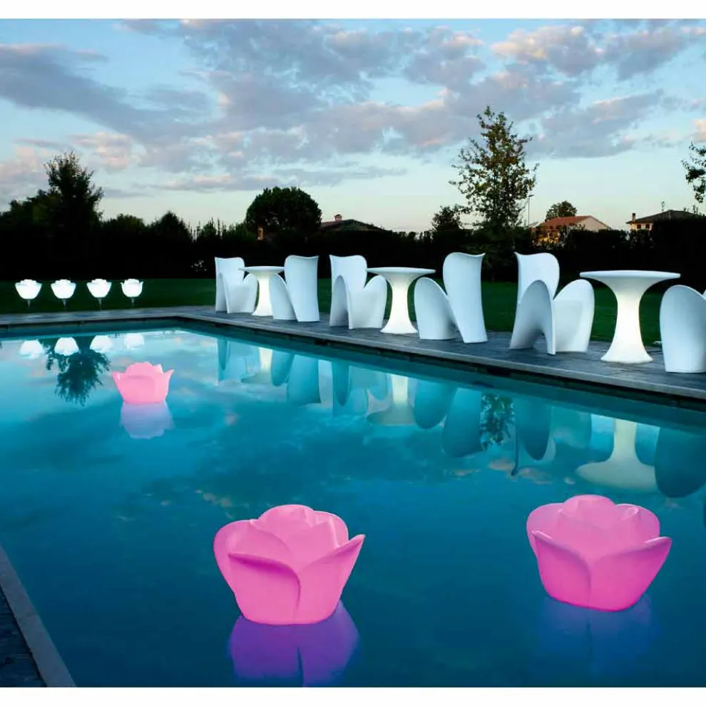 Rosenförmige Tischlampe mit Induktions-RGBW-LED - Baby Love von Myyour