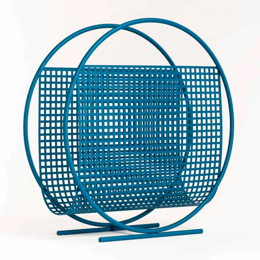 Round Design Steel Magazine Rack Made in Italy - Schöpflöffel