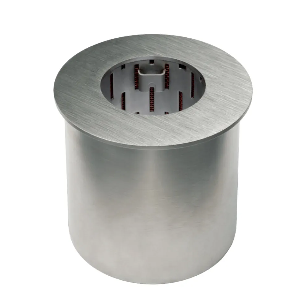 Rundbrenner aus satiniertem Stahl für Bioethanol-Kamin - Griff12