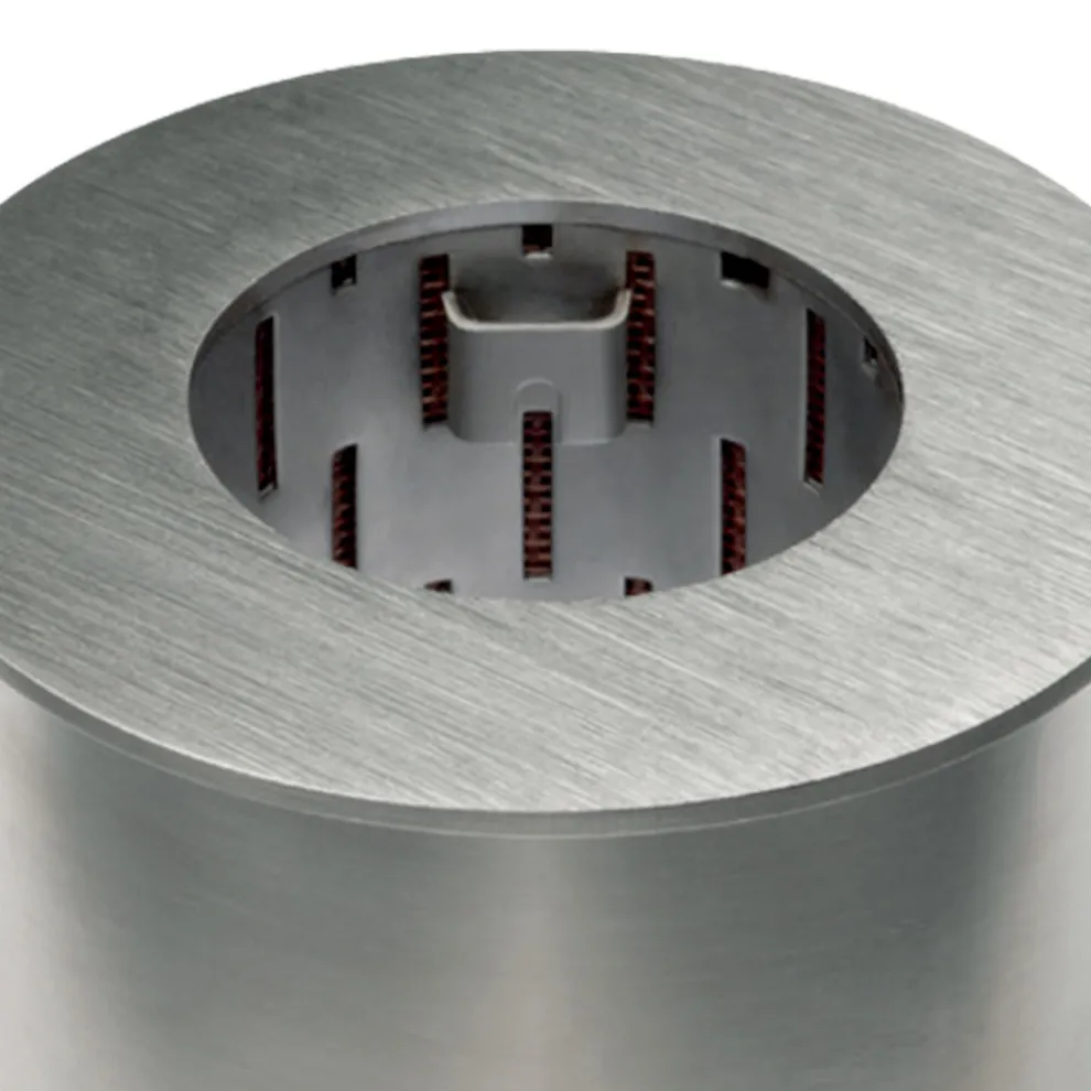 Rundbrenner aus satiniertem Stahl für Bioethanol-Kamin - Griff12