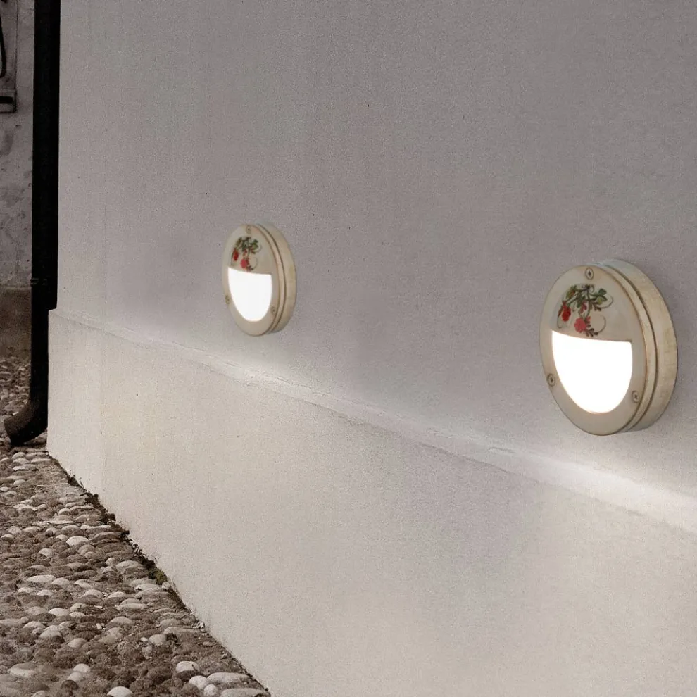 Runde Außenwandleuchte aus handbemaltem Aluminium - Brindisi