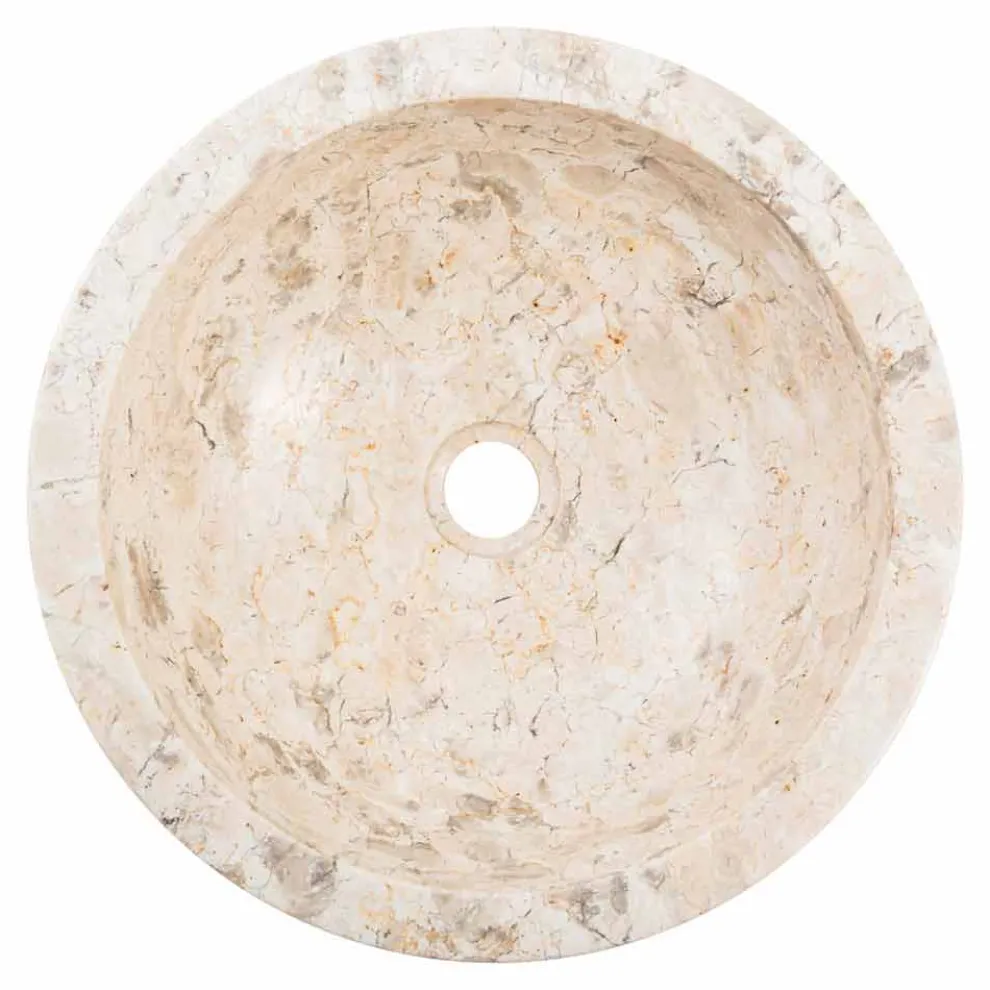 Runde handgearbeitete Waschtischplatte aus Marmor, Nibbiano
