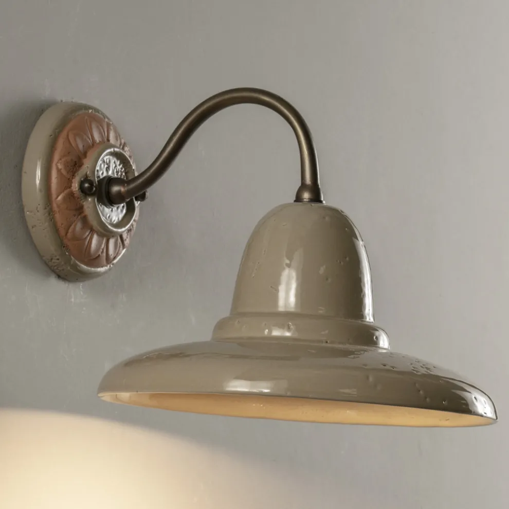 Runde handwerkliche Gartenapplikation in Galestro, hergestellt in Italien – Toscot Spoleto