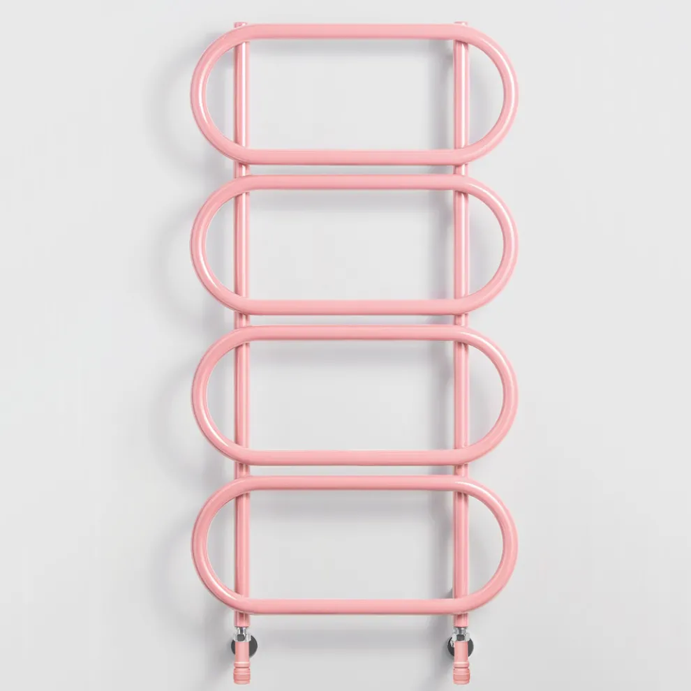 Runde hydraulische Handtuchwärmerleiter aus farbigem Stahl, Made in Italy - Kette