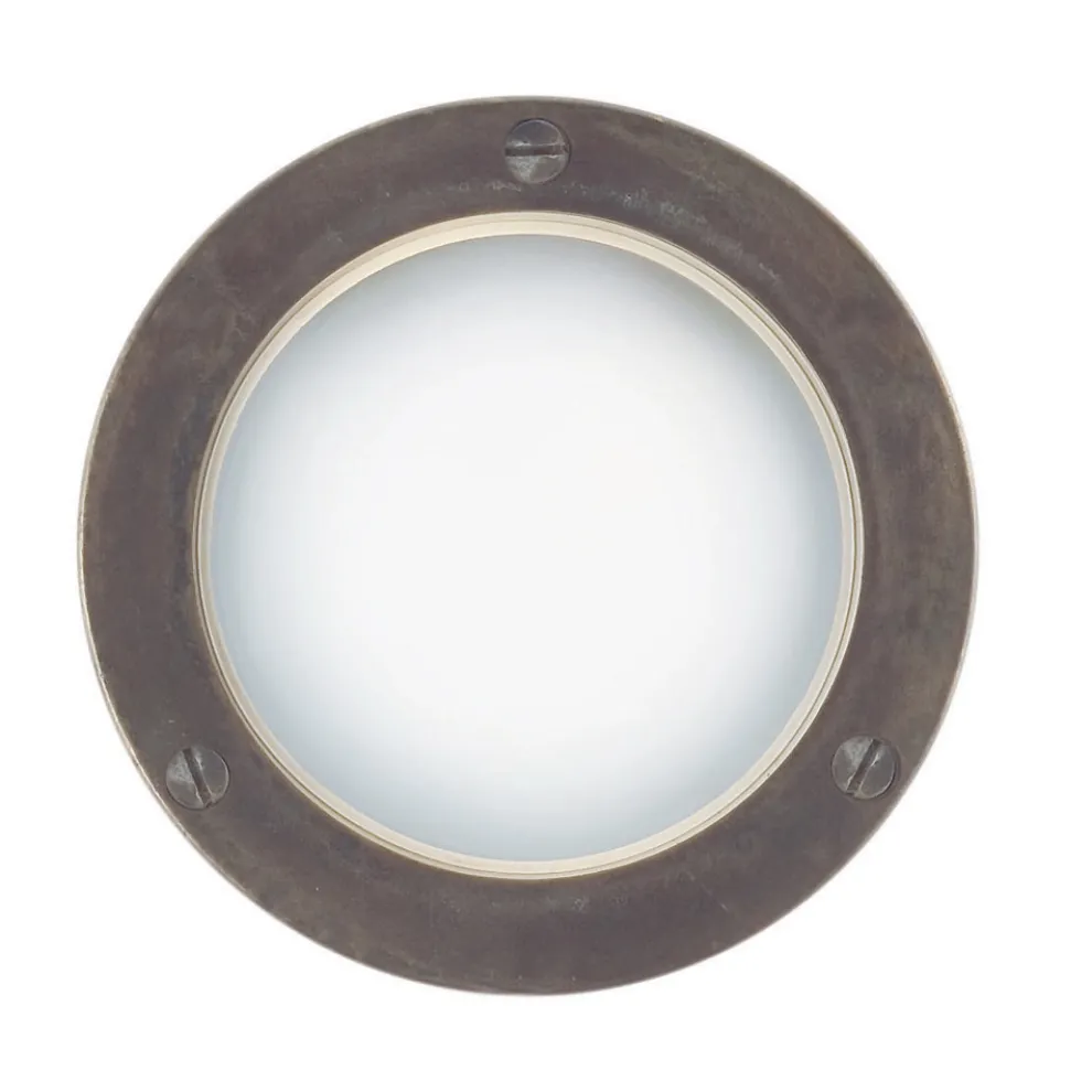 Runde Wandleuchte aus Messing mit optionalem Detail – Boot