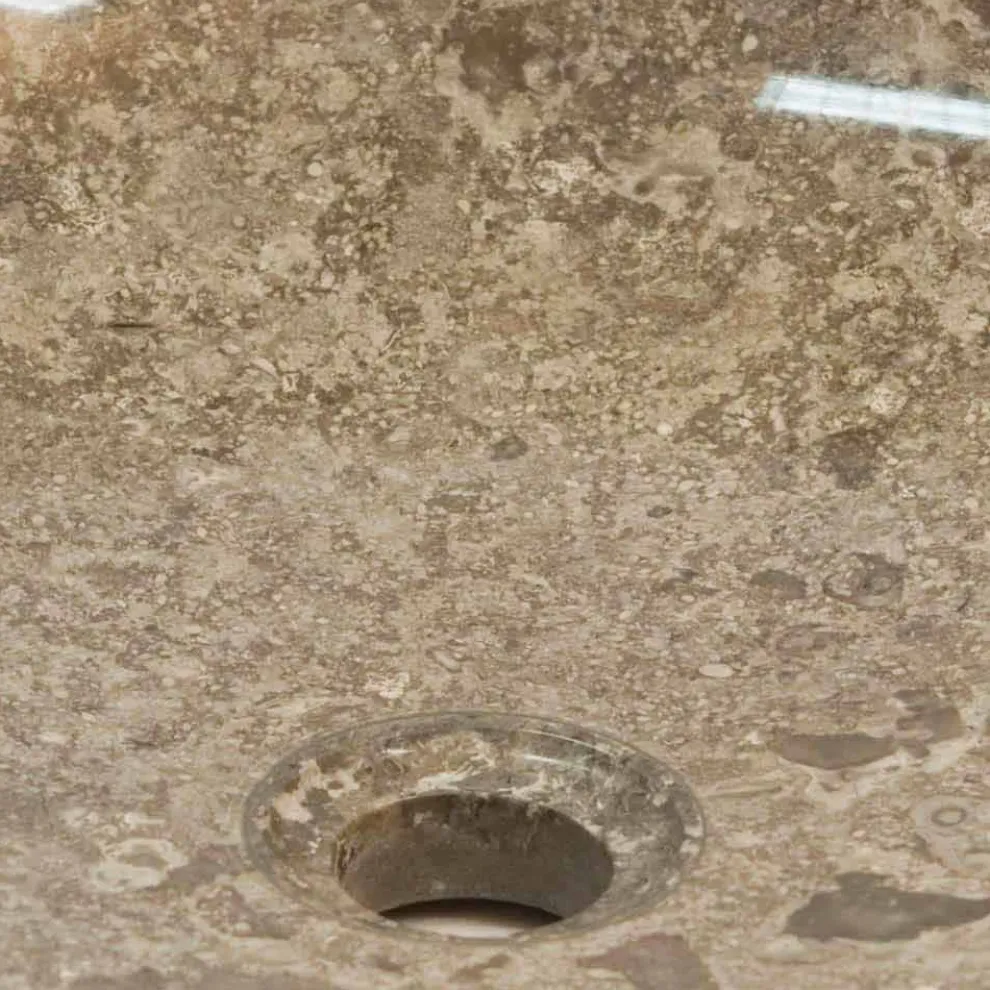 Runder Aufsatzwaschbecken aus Naturstein Ziva, Einzelstück